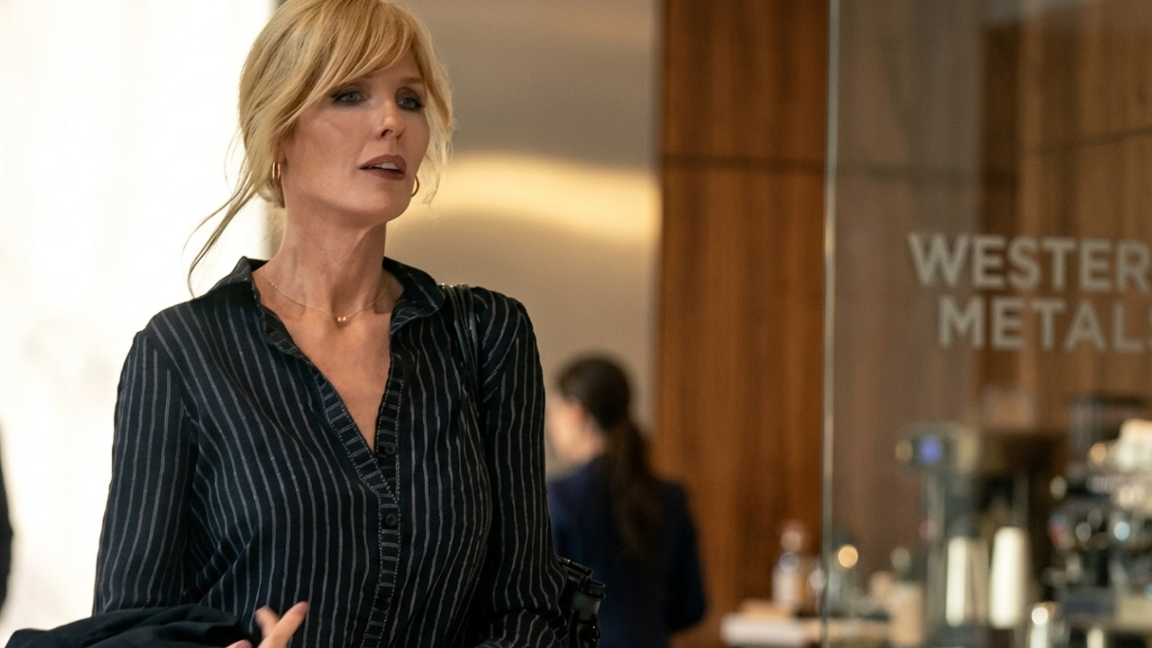 Beth Dutton Black Pinstripe Shirt